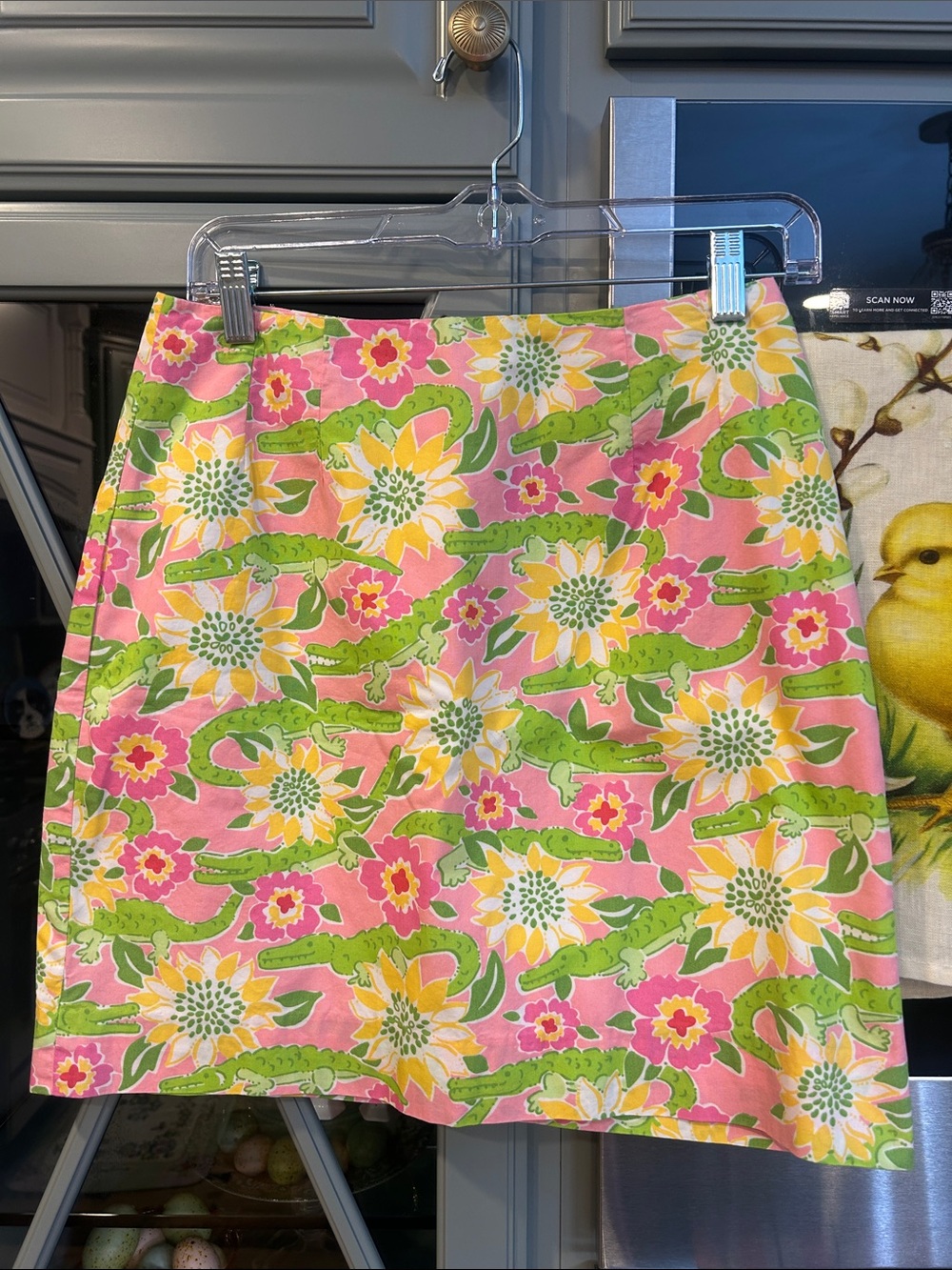 Lilly Pulitzer Pink Floral Mini Skirt in Croque Monsieur Print 4